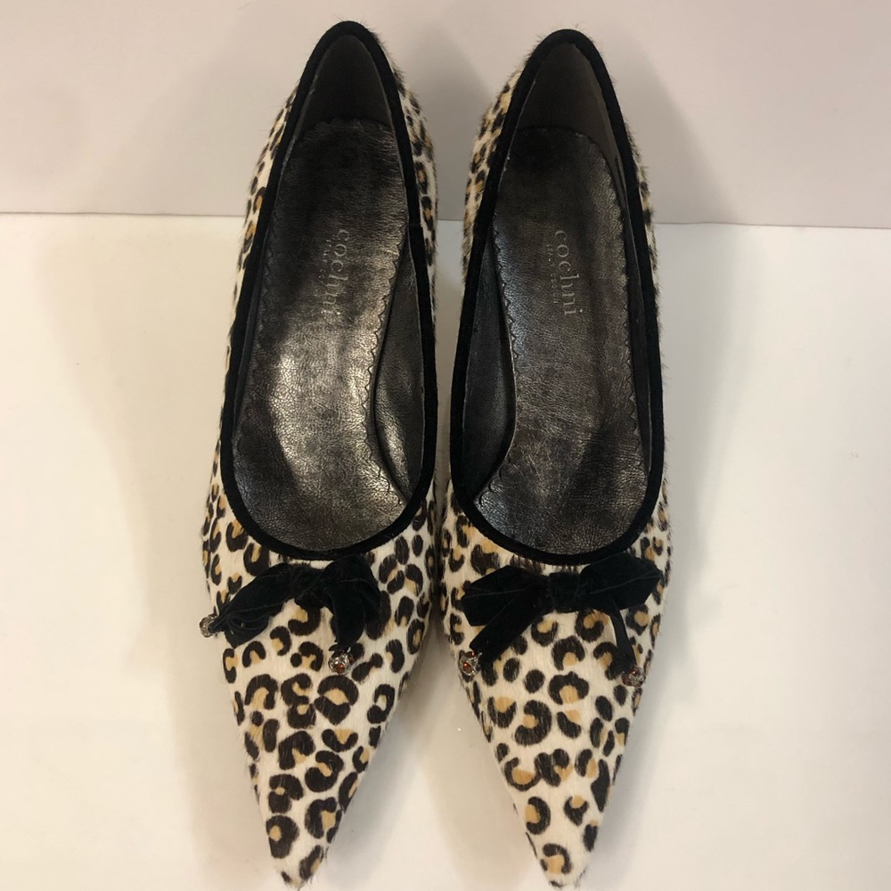 Cochni  Black/Beige Leopard Heels Size 40 Eur